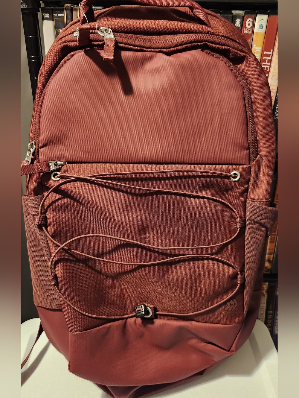 All in motion Maroon Unisex Backpack with Front Bungee